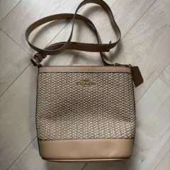 COACH ショルダーバッグ ストロー×レザーのサムネイル