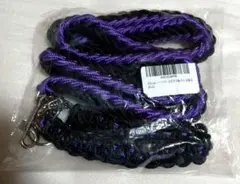 犬用 リード 首輪 ハーフチョーク Mサイズ黒 紫 散歩 しつけ