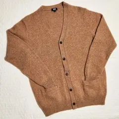 【UNIQLO/ユニクロ】明るめブラウン/Vネックニットカーディガン/XLサイズ
