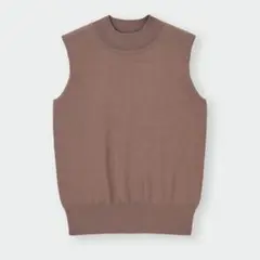 【新品未使用】GU ミニハイネックノースリーブニット Sサイズ ブラウン