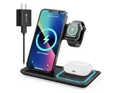 3in1 ワイヤレス充電器 折りたたみ式 QC3.0付 動作確認済