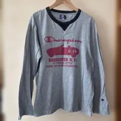 Champion 長袖カットソー Mサイズ グレー綿100のサムネイル