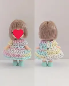 ぷちリカちゃん用　ハンドメイド　ワンピース　アウトフィット