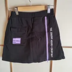 黒 ジッパー付きキュロットスカート 160