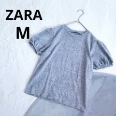 ZARA/ザラ ▶ 半袖ニット M グレー パフスリーブ ふんわり触感 春秋