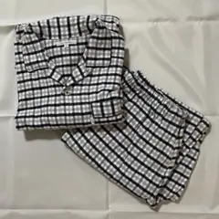 メンズ　チェック柄パジャマ　上下セット
