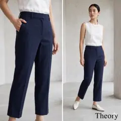 Theory セオリー【4】スラックス ビジネス 紺 テーパード ストレッチ L