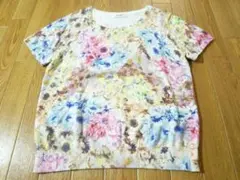 ピノーレ PINORE☆綿 ウール 花柄 ニット☆３８のサムネイル