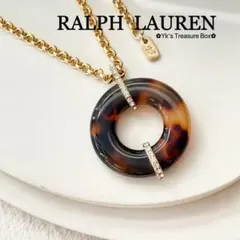 U155/RALPH LAUREN/在庫処分鼈甲琥珀色ドーナツゴールドネックレスのサムネイル