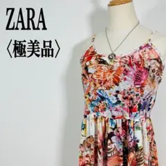【極美品】ザラティーアールエフ　花柄　ひざ丈　キャミワンピース