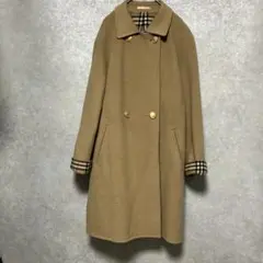 【美品】バーバリー ダブルフェイス ノバチェック コート カシミヤ　金ボタン