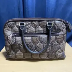 クロコダイル　ハンドバッグ　ブラウン　JRA バック