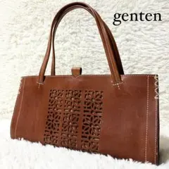 genten ゲンテン 花 レザー カットワーク 本革 ショルダー トートバッグのサムネイル