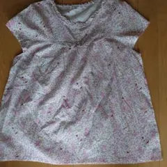 新品未使用！マリ・クレールお花と鳥柄フレンチスリーブブラウス検フランシュリッペのサムネイル