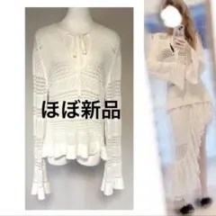 ZARA メッシュニット 長袖 ホワイト カットソー美品最安値❣️のサムネイル