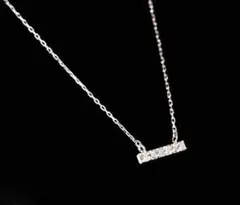 シルバーバーネックレス クリスタル