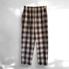 GU ジーユー チェックパンツ カジュアルパンツ ウエストゴム紐付き S