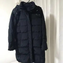 ユニクロ黒 ダウンジャケット フード付き ロング丈