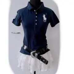 美品✨️y2k平成ギャル ラルフローレン　ビックポニー　ポロシャツ ピチT　チビ