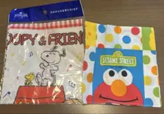 【新品未使用】スヌーピー&セサミストリートハンカチ