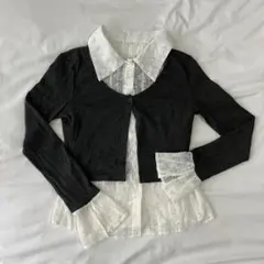 レイヤードデザイン長袖シャツ