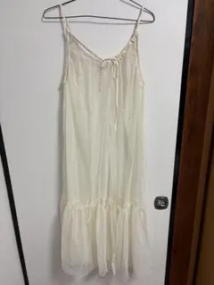 Samansa Mos2 ドット柄　水玉　レース　キャミワンピース サイズF