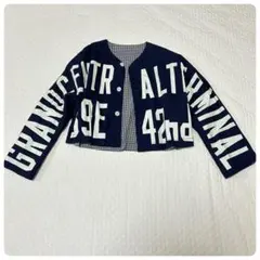 【美品】BEAMS BOY ニュースペーパー リバーシブル ジャケット ネイビーのサムネイル