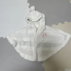 ジェラートピケ フード付きベビーポンチョ 80-90