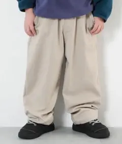 devirock グレージュ ウルトラストレッチ 裏起毛バルーンパンツ 140