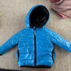 キッズ　子ども　ダウンジャンパー　80cm 青 フード付き