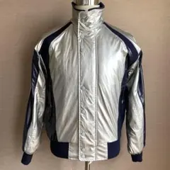 【MIZUNO】Victory Stage 野球ジャンパー　M　シルバー　古着