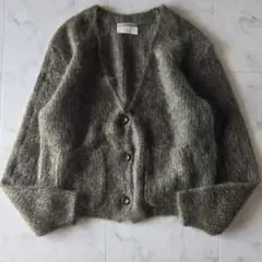 美品✨エンリカ　enrica　シャギーニットカーディガン　モヘア　カーキ