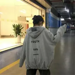 ジップアップパーカー　パーカー　フード付き　裏起毛　レディース　グレー　2XL