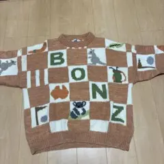 BONZO ニットセーターオレンジ系　オーストラリア　コアラカンガルー　ゴルフ柄