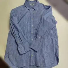 青と白のストライプ 長袖シャツ Sサイズ