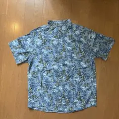 Eddie Bauer アロハシャツ 総柄 ブルー Lサイズのサムネイル