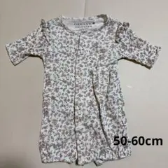 オーガニックコットン 花柄ロンパース　50-60