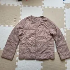 ピンク　キルティング ポケッタブル　中綿ジャケット