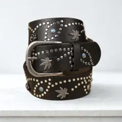 値下げ☆ターコイズ ウエスタンベルト スタッズベルト ブラック アメカジ y2k