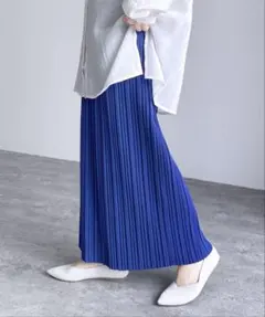 reca ロングプリーツスカート ブルー Mサイズ