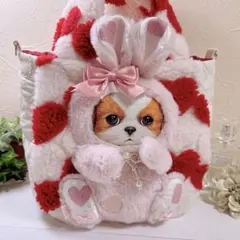 コヤンイサムチョン♡bigうさ着ぐるみアンコちゃんのハートのラウンドトートバッグ