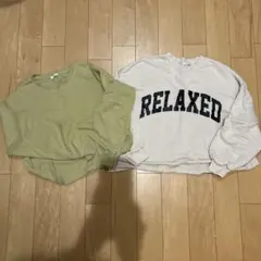 RELAXEDプリント クロップドスウェット