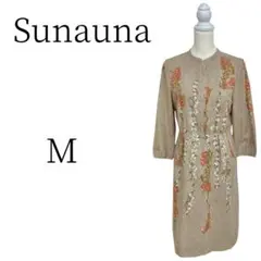 Sunauna スーナウーナ ベージュ ロング カットソーワンピース M