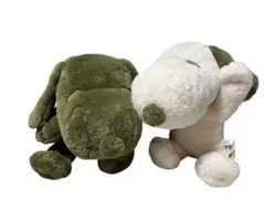 スヌーピー　寝そべりBIGぬいぐるみ　アースカラー　ベージュ