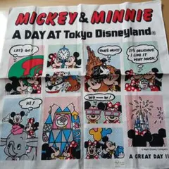 昭和レトロ新品ミッキー＆ミニー 東京ディズニーランド タオル・ハンカチ