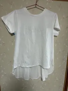 Tシャツ　ロゴ　ライン　異素材★お値下げしましたのサムネイル