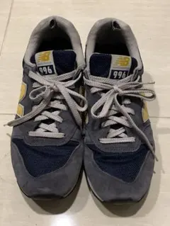 New Balance 996 メンズスニーカー ネイビー×イエロー26.5cm