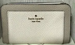 3/5まで500円引き中！ kate spade 二つ折り財布 ベージュ