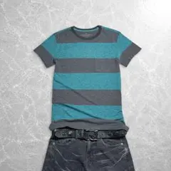 y2k navy white border tee opium grunge - メルカリ