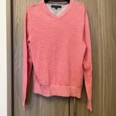 TOMMY HILFIGER ピンク Vネック ニット L